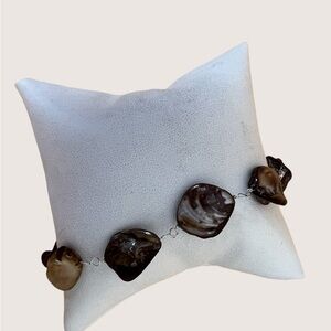 Silver .925 & Brown mother of pearl Bracelet